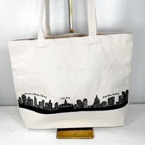 Fishs Eddy NYC Skyline Canvas Tote Woolworth Flatiron City Hall New York Bag
